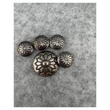 Lot of 5 Sterling Silver Floral Stamped Metal
