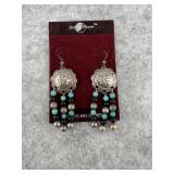 Sterling Silver Southwest Flower Dangle Earrings