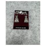 Sterling Silver Stud Earrings with a Buffalo