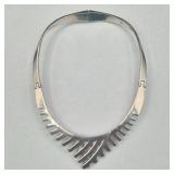 Substantial Modernist Sterling Silver Collar Necklace — Mexico Substantial Modernist Sterling Silver Collar Necklace — Mexico