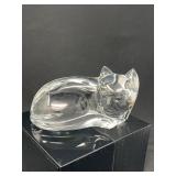 Val Saint‑Lambert Signed Crystal Cat Sculpture — “Des Sousa” Model Val Saint‑Lambert Signed Crystal Cat Sculpture — “Des Sousa” Model