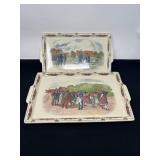 Two Obernai Faïenceries Sarreguemines H. Loux Ceramic Trays Two Obernai Faïenceries Sarreguemines H. Loux Ceramic Trays