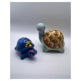 Ceramic Turtles — Mexican Trinket Dish & Turtle Bank (with Stopper) Ceramic Turtles — Mexican Trinket Dish & Turtle Bank (with Stopper)