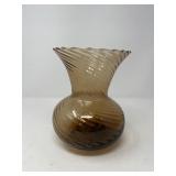 Handblown Swirl Art‑Glass Vase – Smoky Brown Handblown Swirl Art‑Glass Vase – Smoky Brown