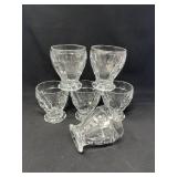 Heisey “Old Sandwich” Footed Glasses — Set of Six Heisey “Old Sandwich” Footed Glasses — Set of Six