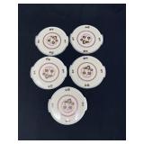 Elite‑Ivory A.W. Czecho‑Slovakia Handled Floral Plates — Set of Five Elite‑Ivory A.W. Czecho‑Slovakia Handled Floral Plates — Set of Five