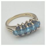 Two-Tone Blue Spinel Sterling Silver Cocktail Ring Two-Tone Blue Spinel Sterling Silver Cocktail Ring