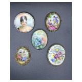 Hand Painted Limoge Brooches Hand Painted Limoge Brooches