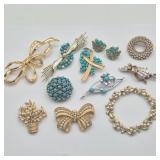 Bows & Swirls Brooches - Trifari Signed & More Bows & Swirls Brooches - Trifari Signed & More