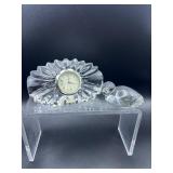 Gorham Crystal Desk Clock & Small Crystal Duck Figurine Gorham Crystal Desk Clock & Small Crystal Duck Figurine