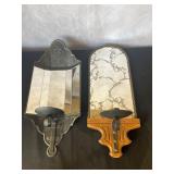 Mid Century Mirrored Wall Sconces with Candle Holders Mid Century Mirrored Wall Sconces with Candle Holders