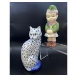 Andrea of Sadek Porcelain Cat & Gort China Boy Statues Andrea of Sadek Porcelain Cat & Gort China Boy Statues