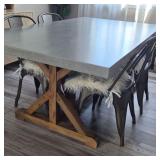 Modern-Rustic Dining Table & Four Metal Chairs Modern-Rustic Dining Table & Four Metal Chairs