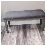 Ashley Dark Grey Upholstered Bench with Tack Accents Ashley Dark Grey Upholstered Bench with Tack Accents