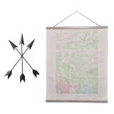 Print of 1954 Bellingham Map & Metal Arrows - Wall Art Print of 1954 Bellingham Map & Metal Arrows - Wall Art