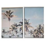 Palm Tree Canvas Print Pair Palm Tree Canvas Print Pair
