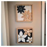 Natural Wood Flower Wall Art Duo Natural Wood Flower Wall Art Duo