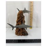 John Perry Shark Sculpture on Driftwood