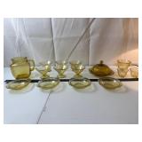 Amber Depression Glass Serving Pieces (Lot of 13)