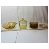 Vintage Amber Depression Glass Serving Set