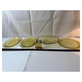 Vintage Amber Depression Glass Serving Set