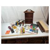 Mixed Household Lot w/ Wood Shelf