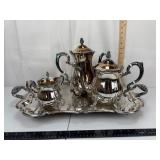 Leonard Silverplate Tea Set w/ Tray