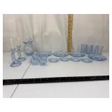 Blue Glass Vanity Set