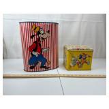 Vintage Cheinco Disney Tin Bucket & Music Box