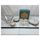 Anchor Hocking Golden Shell 16pc Luncheon Set MCM