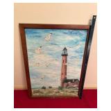 Cheryl Barber Lighthouse Canvas 22x30 Framed