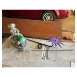 Girl on Tractor Garden Statue & Stakes