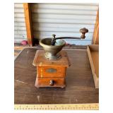 Vintage Coffee Grinder Mill w/ Wood Base