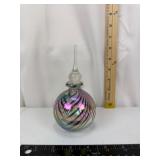 Iridized Art Glass Perfume Bottle 9in