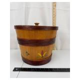 Vintage Painted Wooden Basket w/ Lid
