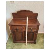 Vintage Wood Cabinet w/ Drawer & Doors