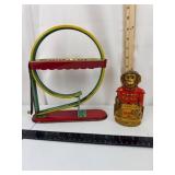 Vintage Shoot-A-Loop Monkey Bank Set