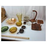 MCM Glass & Wood Decor Lot