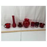 Ruby Red Glass Lot