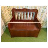 Vintage Wood Storage Bench