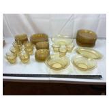 Amber Glass Dinnerware Serving Set
