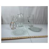 Glass Pitcher Set w/ Platters