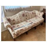 Floral Upholstered Sofa with Scroll Arms