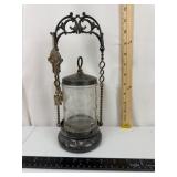 Antique Hanging Glass Humidor Lamp
