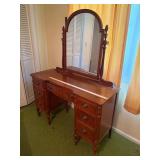 Vintage Mahogany Vanity w/ Mirror & Drawers