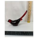 Fenton Red & Black Art Glass Bird