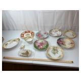 Mixed Floral Porcelain Plates & Dishes (Lot of 11)