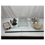 Mixed Silverplate Mirror Tray & (Lot of 9)