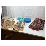 Mixed Vintage Textile & Glass Lot