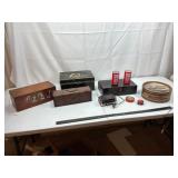Mixed Vintage Storage Boxes & Tins (Lot of 9)
